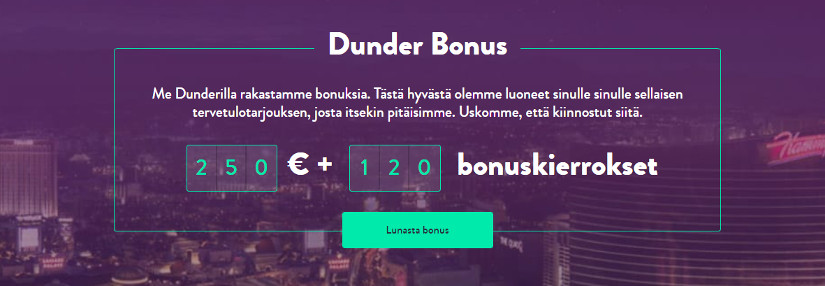 dunder casino bonus