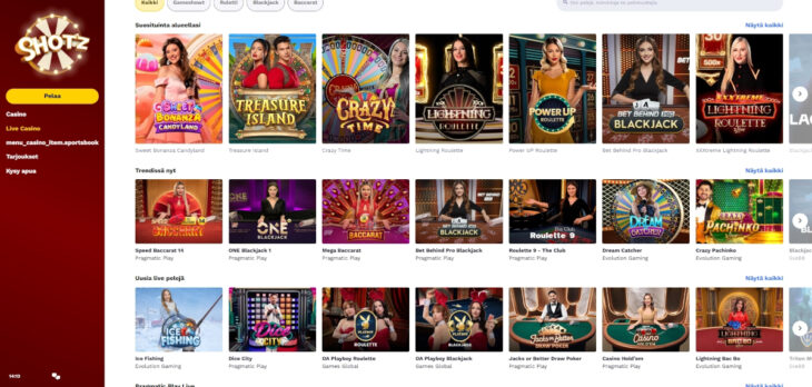 shotz live casino
