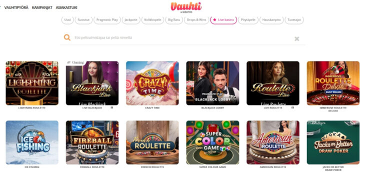 vauhti live casino