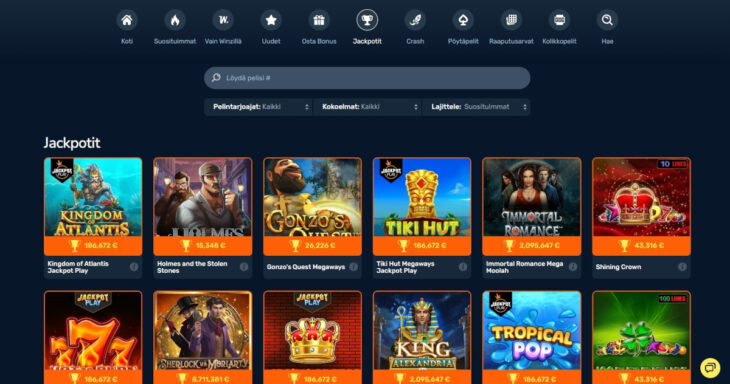 winz.io jackpotit