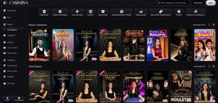 casinova live kasino