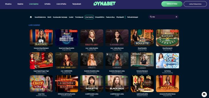 dynabet live casino