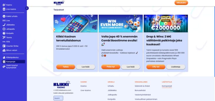 klikki kasino bonukset