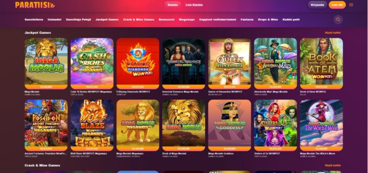 paratiisi jackpot pelit