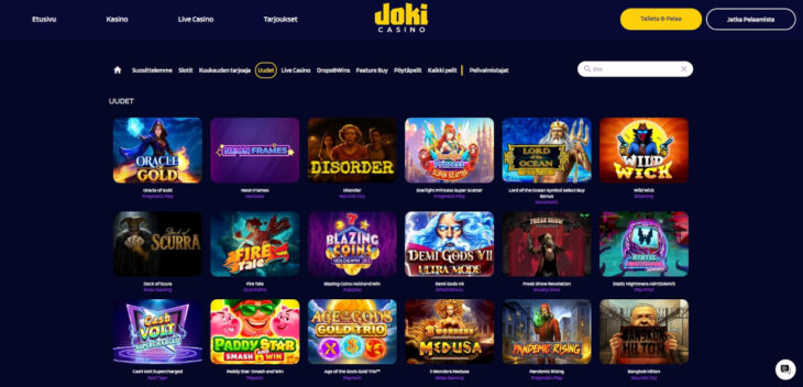joki casinon pelivalikoima