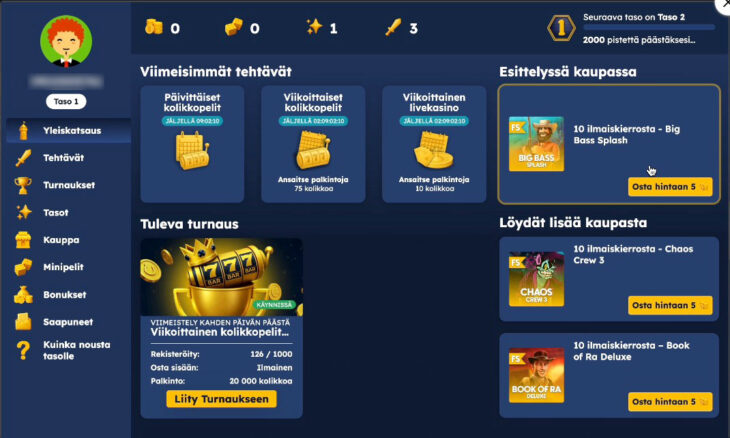 Edut Onnela Kasinolla