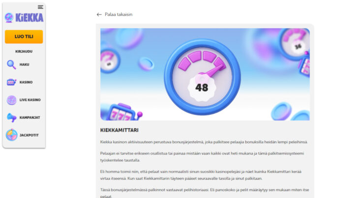 kiekkamittari kiekka kasinolla