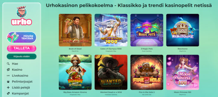 urhokasino pelivalikoima