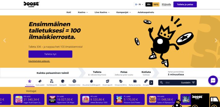 Boost Casino etusivu