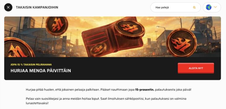 Hurjaa kasino bonukset